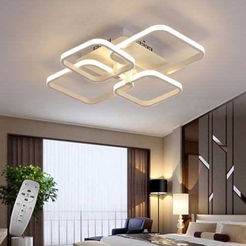 WJYCYN Dimmbare Große Wohnzimmer leuchte LED rechteckig Moderne Schlafzimmerleuchten mattweiß Deckenleuchte - Cleverandsmart