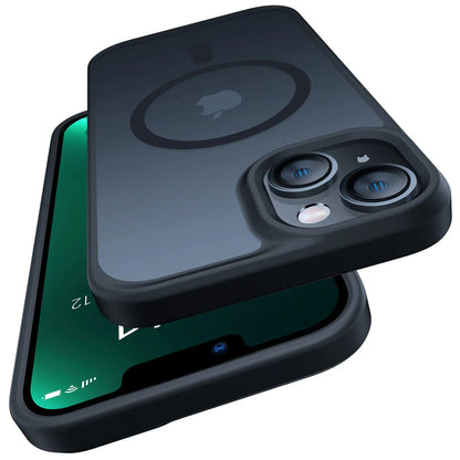 TORRAS Guardian-Mag für iPhone 16 Hülle für MagSafe (TOP Militärschutz & Magnetkraft) Matt Durchscheinende Rückseite Hülle für iPhone 16 Case Dünn Schwarz - Cleverandsmart