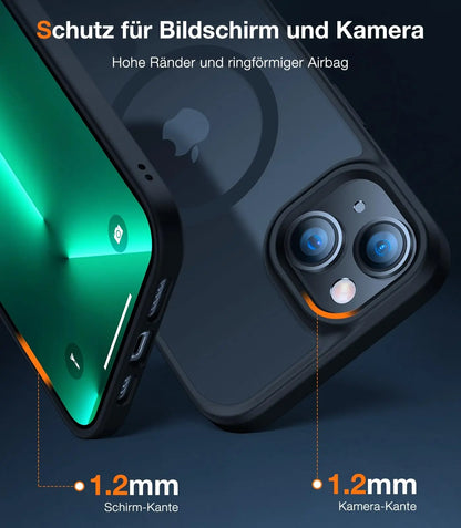 TORRAS Guardian-Mag für iPhone 16 Hülle für MagSafe (TOP Militärschutz & Magnetkraft) Matt Durchscheinende Rückseite Hülle für iPhone 16 Case Dünn Schwarz - Cleverandsmart