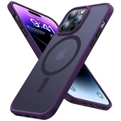 TORRAS Guardian-Mag für iPhone 16 Hülle für MagSafe (TOP Militärschutz & Magnetkraft) Matt Durchscheinende Rückseite Hülle für iPhone 16 Case Dünn Schwarz - Cleverandsmart