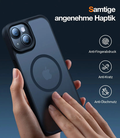 TORRAS Guardian-Mag für iPhone 16 Hülle für MagSafe (TOP Militärschutz & Magnetkraft) Matt Durchscheinende Rückseite Hülle für iPhone 16 Case Dünn Schwarz - Cleverandsmart