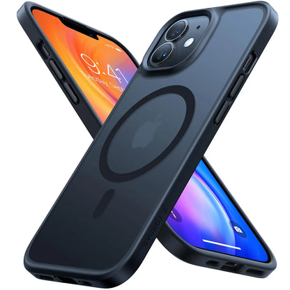 TORRAS Guardian-Mag für iPhone 16 Hülle für MagSafe (TOP Militärschutz & Magnetkraft) Matt Durchscheinende Rückseite Hülle für iPhone 16 Case Dünn Schwarz - Cleverandsmart