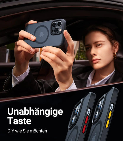 TORRAS Guardian-Mag für iPhone 16 Hülle für MagSafe (TOP Militärschutz & Magnetkraft) Matt Durchscheinende Rückseite Hülle für iPhone 16 Case Dünn Schwarz - Cleverandsmart
