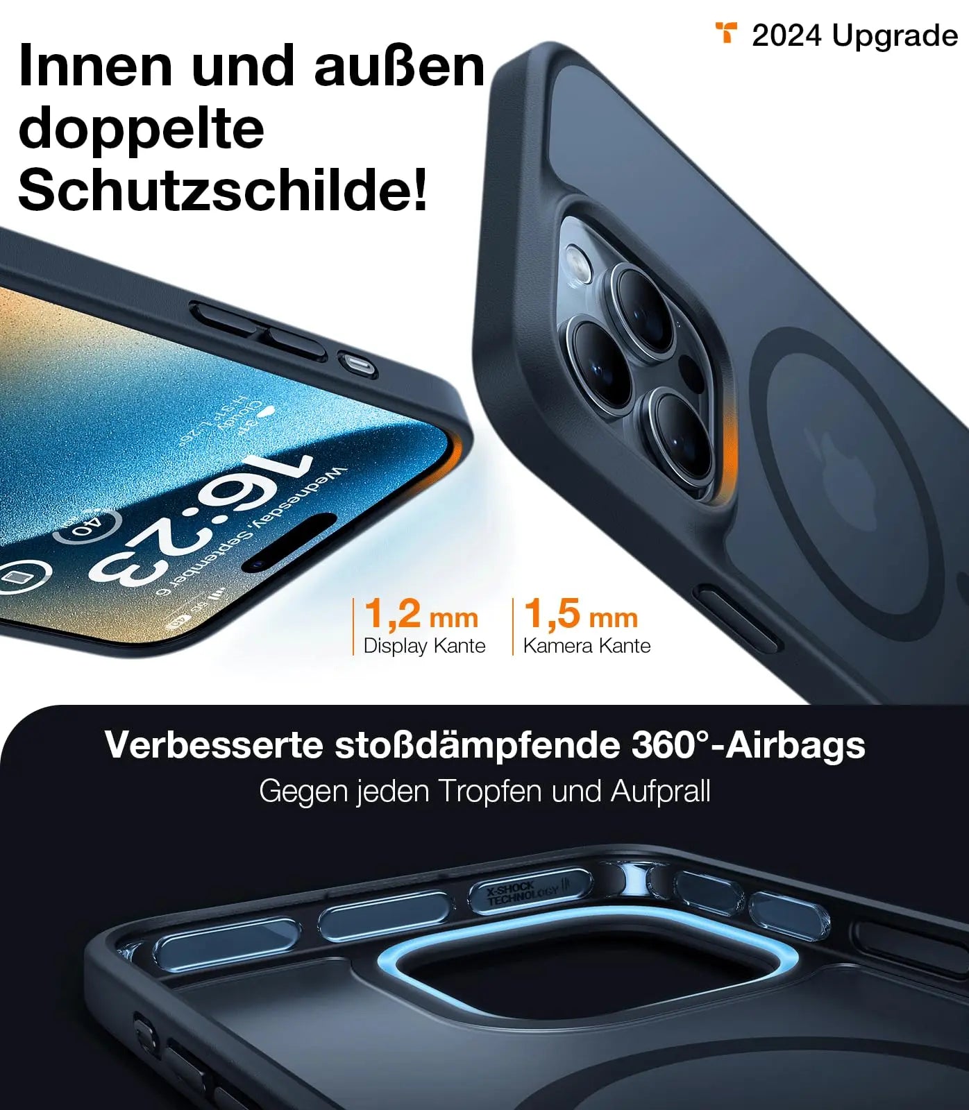 TORRAS Guardian-Mag für iPhone 16 Hülle für MagSafe (TOP Militärschutz & Magnetkraft) Matt Durchscheinende Rückseite Hülle für iPhone 16 Case Dünn Schwarz - Cleverandsmart