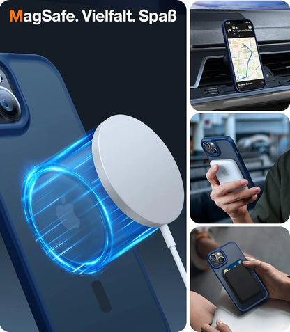 TORRAS Guardian-Mag für iPhone 16 Hülle für MagSafe (TOP Militärschutz & Magnetkraft) Matt Durchscheinende Rückseite Hülle für iPhone 16 Case Dünn Schwarz - Cleverandsmart