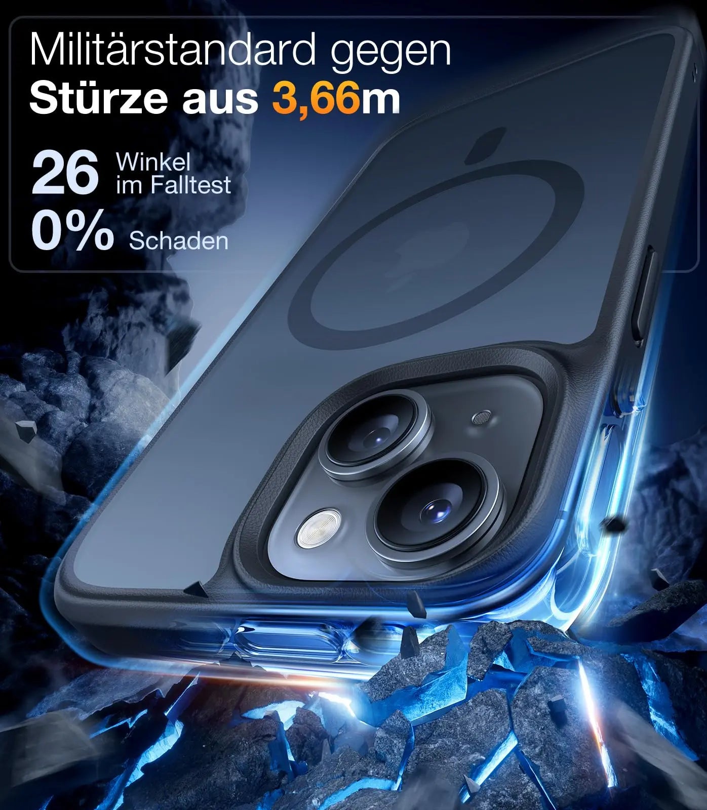 TORRAS Guardian-Mag für iPhone 16 Hülle für MagSafe (TOP Militärschutz & Magnetkraft) Matt Durchscheinende Rückseite Hülle für iPhone 16 Case Dünn Schwarz - Cleverandsmart