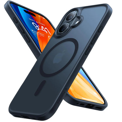 TORRAS Guardian-Mag für iPhone 16 Hülle für MagSafe (TOP Militärschutz & Magnetkraft) Matt Durchscheinende Rückseite Hülle für iPhone 16 Case Dünn Schwarz - Cleverandsmart
