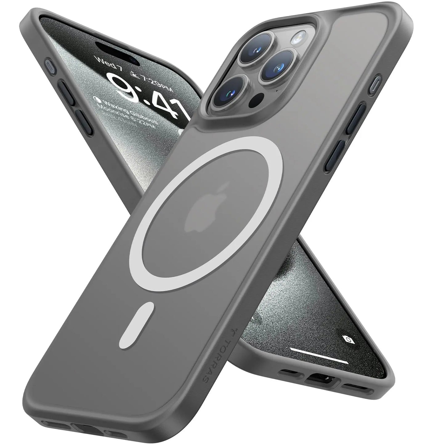 TORRAS Guardian-Mag für iPhone 16 Hülle für MagSafe (TOP Militärschutz & Magnetkraft) Matt Durchscheinende Rückseite Hülle für iPhone 16 Case Dünn Schwarz - Cleverandsmart