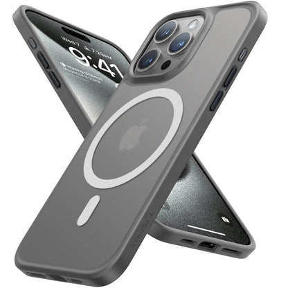 TORRAS Guardian-Mag für iPhone 16 Hülle für MagSafe (TOP Militärschutz & Magnetkraft) Matt Durchscheinende Rückseite Hülle für iPhone 16 Case Dünn Schwarz - Cleverandsmart