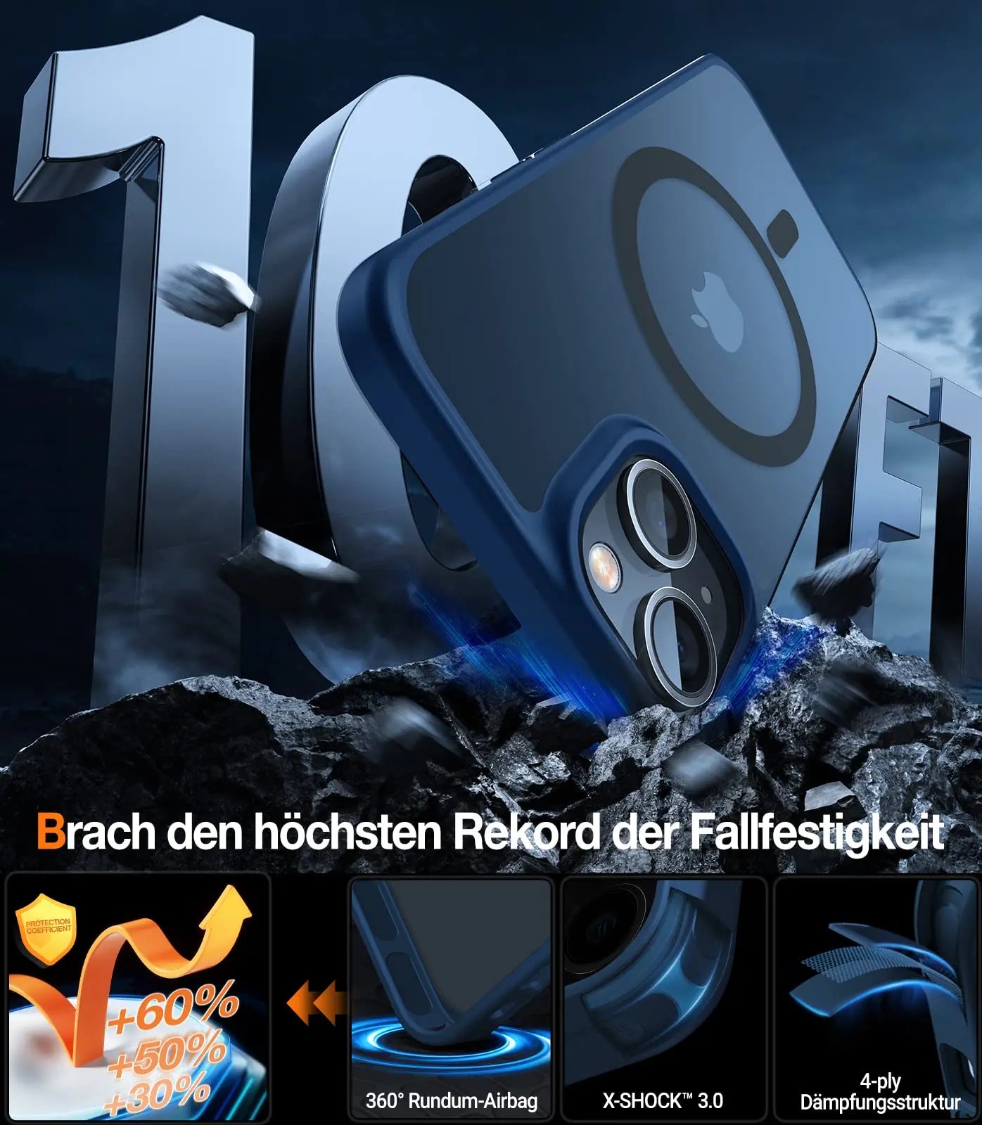 TORRAS Guardian-Mag für iPhone 16 Hülle für MagSafe (TOP Militärschutz & Magnetkraft) Matt Durchscheinende Rückseite Hülle für iPhone 16 Case Dünn Schwarz - Cleverandsmart