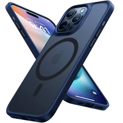TORRAS Guardian-Mag für iPhone 16 Hülle für MagSafe (TOP Militärschutz & Magnetkraft) Matt Durchscheinende Rückseite Hülle für iPhone 16 Case Dünn Schwarz - Cleverandsmart