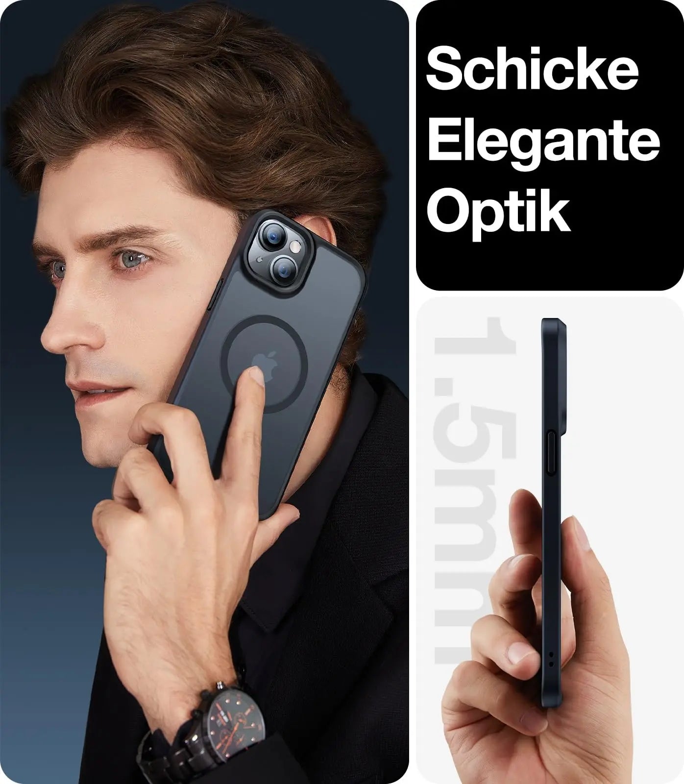 TORRAS Guardian-Mag für iPhone 16 Hülle für MagSafe (TOP Militärschutz & Magnetkraft) Matt Durchscheinende Rückseite Hülle für iPhone 16 Case Dünn Schwarz - Cleverandsmart
